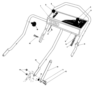 Handle Assembly Diagram and Parts List for 20674 3000001 - 3999999 Toro Lawn Mower