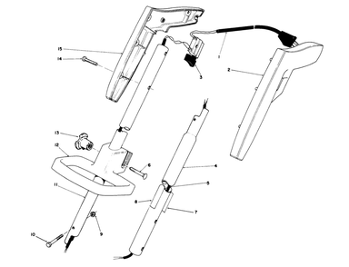 Handle Assembly Diagram and Parts List for 51318C 8000001 - 8999999 Toro Trimmer