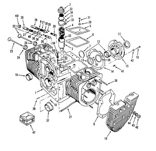 Engine Cylinder Block P224 G Spec. E Diagram and Parts List for 74140 590001 - 599999 Toro Lawn Tractor