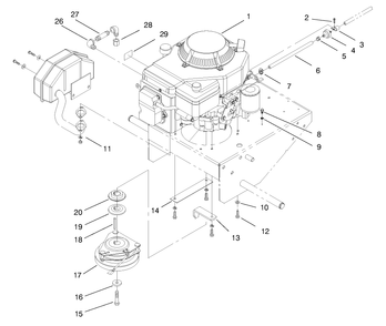 Engine Assembly Diagram and Parts List for 30177 795101 - 799999 Toro Lawn Tractor Accessories