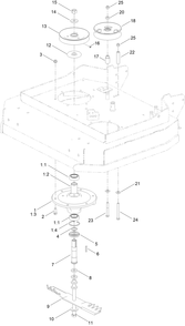 Spindle And Blade Assembly Diagram and Parts List for 02710 410000000-999999999 Toro Lawn Tractor