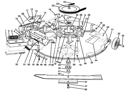 Mower Assembly - Recycler Diagram and Parts List for 70141 49000001 - 49999999 Toro Lawn Tractor