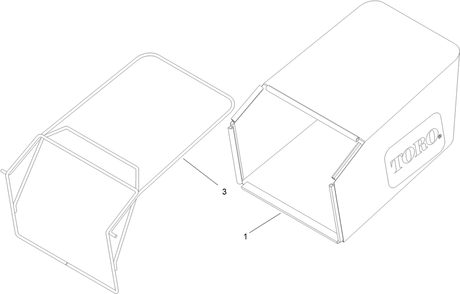 Grass Bag Assembly Diagram and Parts List for 22200 (313000001-313999999)(2013) Toro Lawn Mower