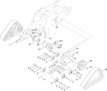 Track Assembly Diagram and Parts List for 22984 405600000 - 407679999 Toro Lawn Tractor Accessories
