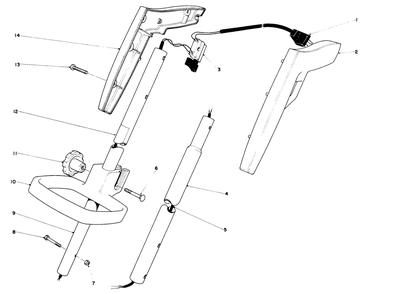 Handle Assembly Diagram and Parts List for 51318 2000001 - 2999999 Toro Trimmer