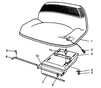 Seat Assembly (Model No. 56195) Diagram and Parts List for 56185 2000001 - 2999999 Toro Lawn Tractor
