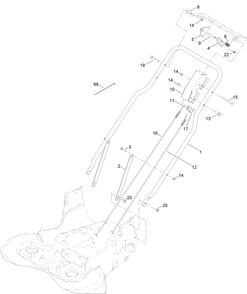 Handle Assembly Diagram and Parts List for 22205TE 400000000-400699999 Toro Lawn Mower