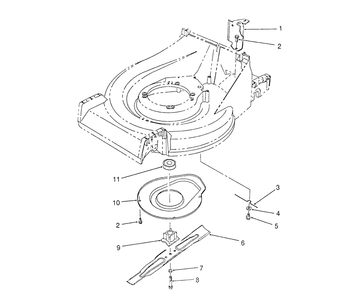 Blade Assembly Diagram and Parts List for 26625BG 0000001 - 0999999 Toro Lawn Mower