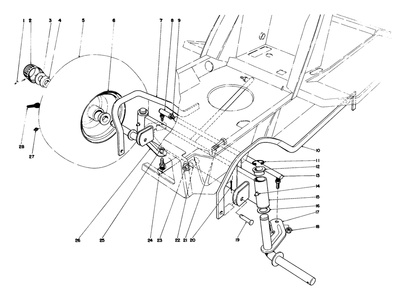 Front Axle Assembly Diagram and Parts List for 57450 1000001 - 1999999 Toro Lawn Tractor