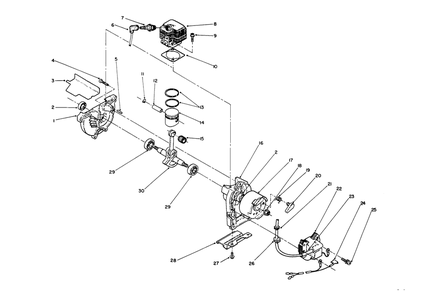 Engine Assembly (Continued) Diagram and Parts List for 51675 1000001 - 1999999 Toro Trimmer