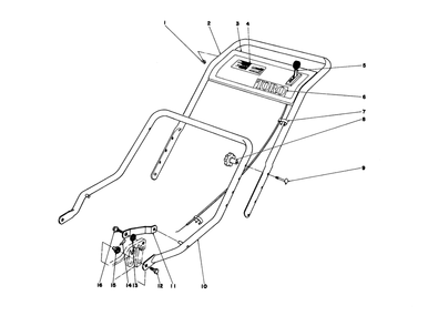 Handle Assembly Diagram and Parts List for 20451 6000001 - 6999999 Toro Lawn Mower