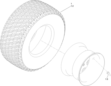 Tire Assembly Diagram and Parts List for 75305 409440000 - 411456237 Toro Lawn Tractor