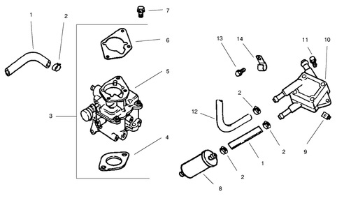 Group 8-Fuel System Diagram and Parts List for 22305 990001 - 991007 Toro Lawn Tractor Accessories