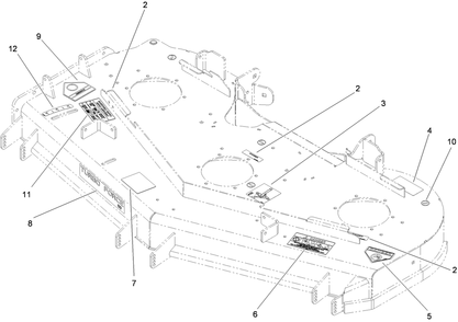 Deck Decal Assembly Diagram and Parts List for 74945CP (310000001-310999999)(2010) Toro Lawn Mower
