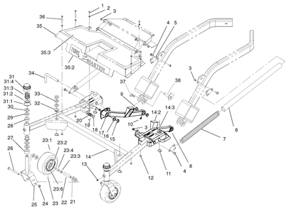 Part Location Diagram of 100-7780 Toro Carrier Frame Assembly