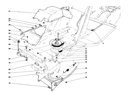 Clutch & Actuator Assembly Diagram and Parts List for 57360 0000001 - 0999999 Toro Lawn Tractor