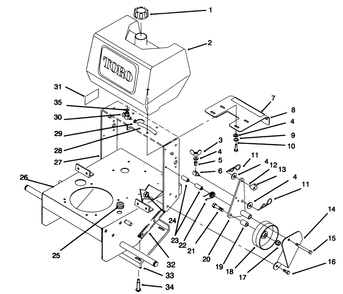 Frame, Fuel Tank And Wheel Drive Idler Diagram and Parts List for 30180 690001 - 699999 Toro Lawn Tractor Accessories