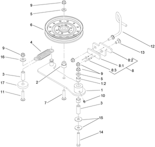 Idler Assembly Diagram and Parts List for 74413 (250000001-250005000)(2005) Toro Lawn Mower