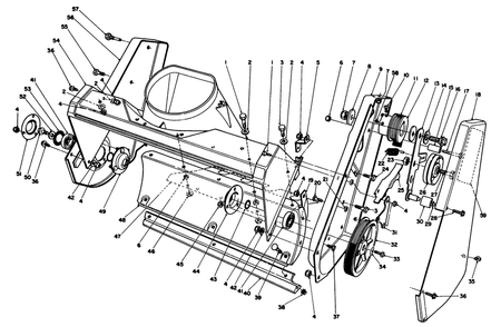 Housing Assembly Diagram and Parts List for 38185 7000001 - 7999999 Toro Snow Blower