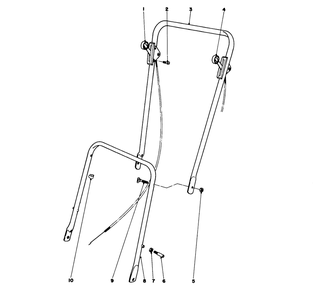 Handle Assembly Diagram and Parts List for 16255 4000001 - 4999999 Toro Lawn Mower