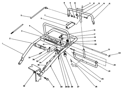 Handle Assembly Diagram and Parts List for 30106 0000001 - 0999999 Toro Lawn Tractor Accessories