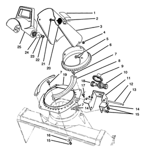 Discharge Chute Assembly Diagram and Parts List for 38180 6900001 - 6999999 Toro Snow Blower