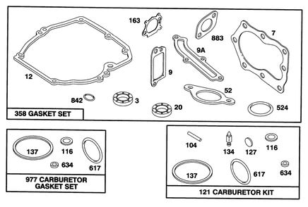 Engine Briggs & Stratton Model 128807-0658-01 Diagram and Parts List for 20473 6900001 - 6999999 Toro Lawn Mower