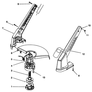 Motor & Housing Assembly Diagram and Parts List for 51446 69000001 - 69999999 Toro Trimmer