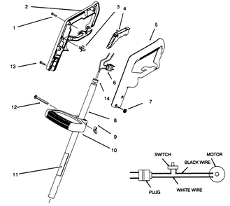 Handle Assembly Diagram and Parts List for 51447 59000001 - 59999999 Toro Trimmer