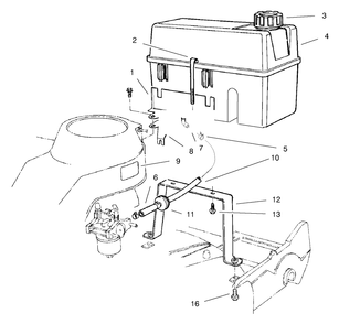 Gas Tank Assembly Diagram and Parts List for 22045B 6900001 - 6999999 Toro Lawn Mower