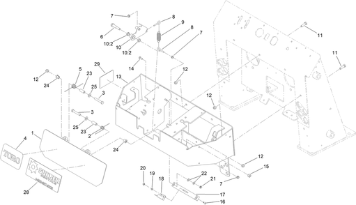 Control Panel Assembly Diagram and Parts List for 22321G 413000000 - 999999999 Toro Lawn Tractor Accessories