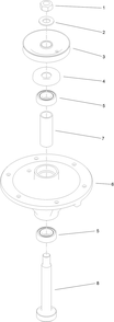 Spindle Assembly No. 117-7640 Diagram and Parts List for 74536TE 413000000 - 417999999 Toro Lawn Tractor