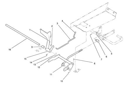 Brake Pedal Assembly Diagram and Parts List for 22-14OE01 1000001 - 1999999 Toro Lawn Tractor