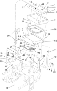 Cooling System Assembly Diagram and Parts List for 74265TE (313000001-313999999)(2013) Toro Lawn Mower