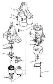 Starter Assembly Diagram and Parts List for Y1-16OEE4 2000001 - 2999999 Toro Lawn Tractor