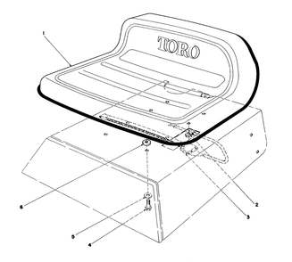 Seat Assembly Diagram and Parts List for 56125 5000001 - 5999999 Toro Lawn Tractor