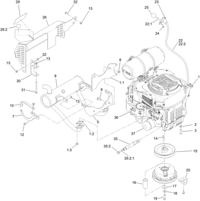 Engine Assembly Diagram and Parts List for 72524 412900000 - 414157226 Toro Lawn Mower