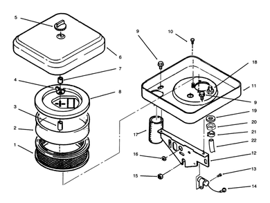 Air Cleaner Diagram and Parts List for 73520 5900178 - 5999999 Toro Lawn Tractor
