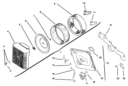 Air Intake/Filtration Diagram and Parts List for 72085 6900001 - 6999999 Toro Lawn Tractor