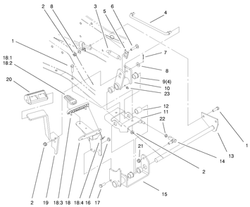 Hydro Controls Assembly Diagram and Parts List for 73542 9900001 - 9999999 Toro Lawn Tractor
