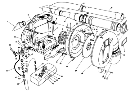 Blower Assembly Diagram and Parts List for 30941 49000001 - 49999999 Toro Leaf Blower / Vacuum