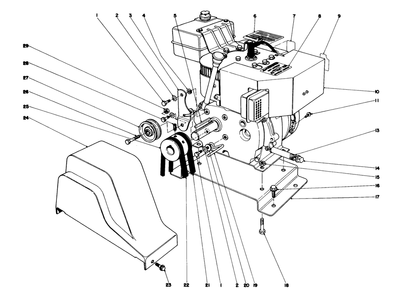 Engine Assembly Diagram and Parts List for 38045 1000001 - 1999999 Toro Snow Blower