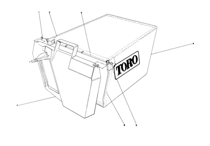 Grass Bag Assembly No. 11-0159 Diagram and Parts List for 20563 1000001 - 1999999 Toro Lawn Mower