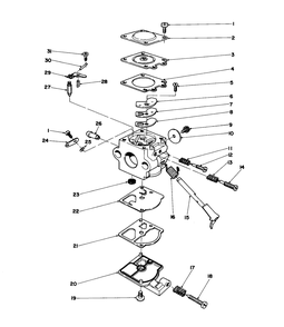 Carburetor Assembly No. 45-2870 Diagram and Parts List for 51613 4000001 - 4999999 Toro Trimmer