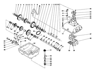 Transmission Assembly 26-5440 Diagram and Parts List for 56006 0000001 - 0999999 Toro Lawn Tractor