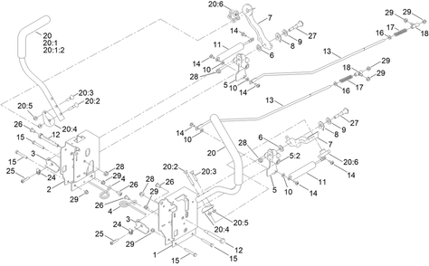 Control Assembly Diagram and Parts List for 76401 417360000 - 417519999 Toro Lawn Tractor