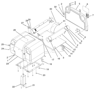 Part Location Diagram of 100-9617 Toro Cover-Bin