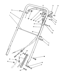 Handle Assembly Diagram and Parts List for 22037B 49000001 - 49999999 Toro Lawn Mower