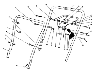 Handle Assembly Diagram and Parts List for 16585 1000001 - 1999999 Toro Lawn Mower