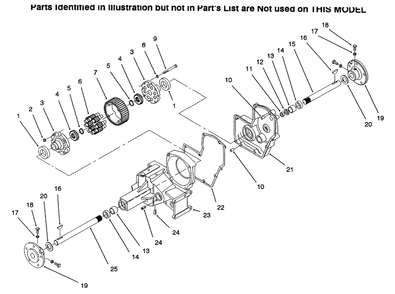 Hydrostatic Transmission Diagram and Parts List for 73502 6900001 - 6999999 Toro Lawn Tractor